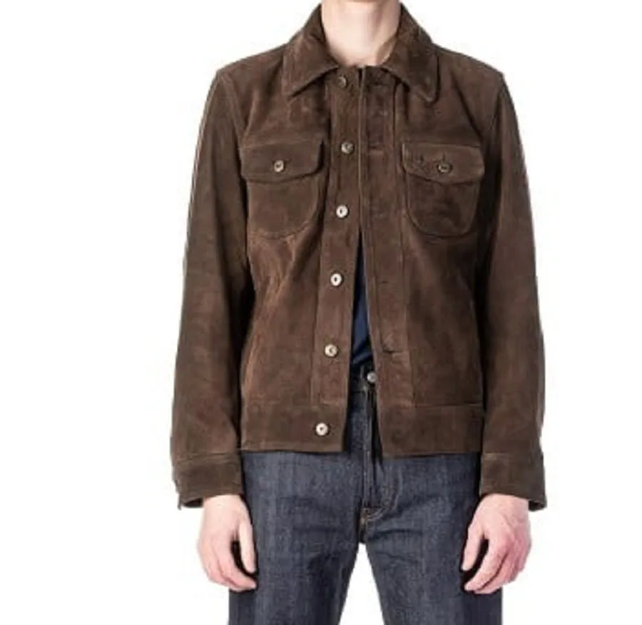 Men's Suede Jacket Single Breasted Stage Suit Jackets Luxury Blazers Man Coat Costume Men Suits High Quality Costumes