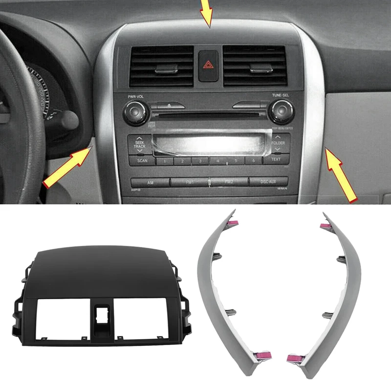 

1 комплект, Центральная панель выходного отверстия кондиционера для приборной панели и отделочные полосы, аксессуары для Toyota Corolla 2007-2013, крышка для кондиционера