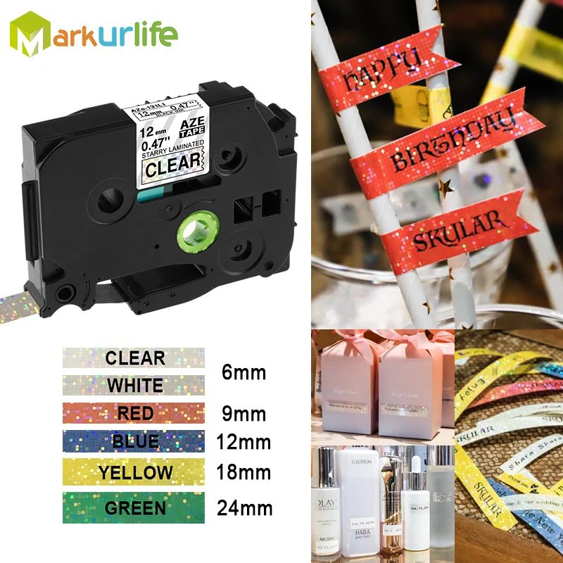 

1PK TZ-231L1 Colorful Label Tape Compatible for TZ111L Glitter Label Tape for Brother P-TOUCH PT-H100 PT-H110 Label Marker