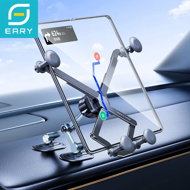 Eary Universal Car Phone Mount Dashboard Arch Bridge Alloy Base Angle Adjustable Car Tablet Holder Stand for 4.7-7.2 inch Phones 1