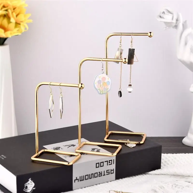 Jewelry Display Organizer Metal Earring Storage Rack Jewelry Organizer Holder Earrings Pendants Necklace Display Stand Shelf