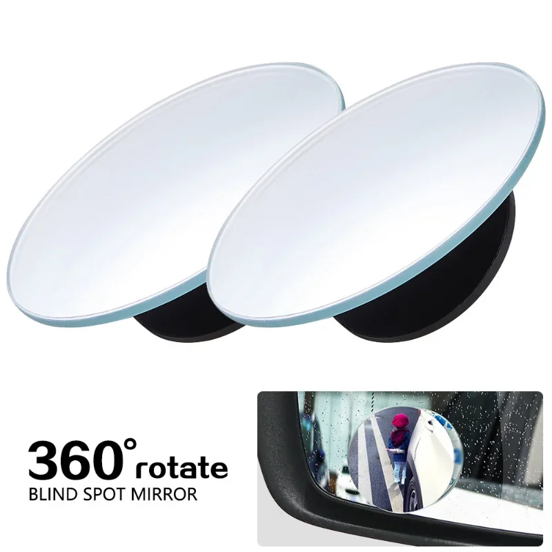 Car Blind Spot Mirror 360 Degree Adjustable Wide Angle Auxiliary Rearview Convex Mirror Universal Auto Car Auxiliary Mirror