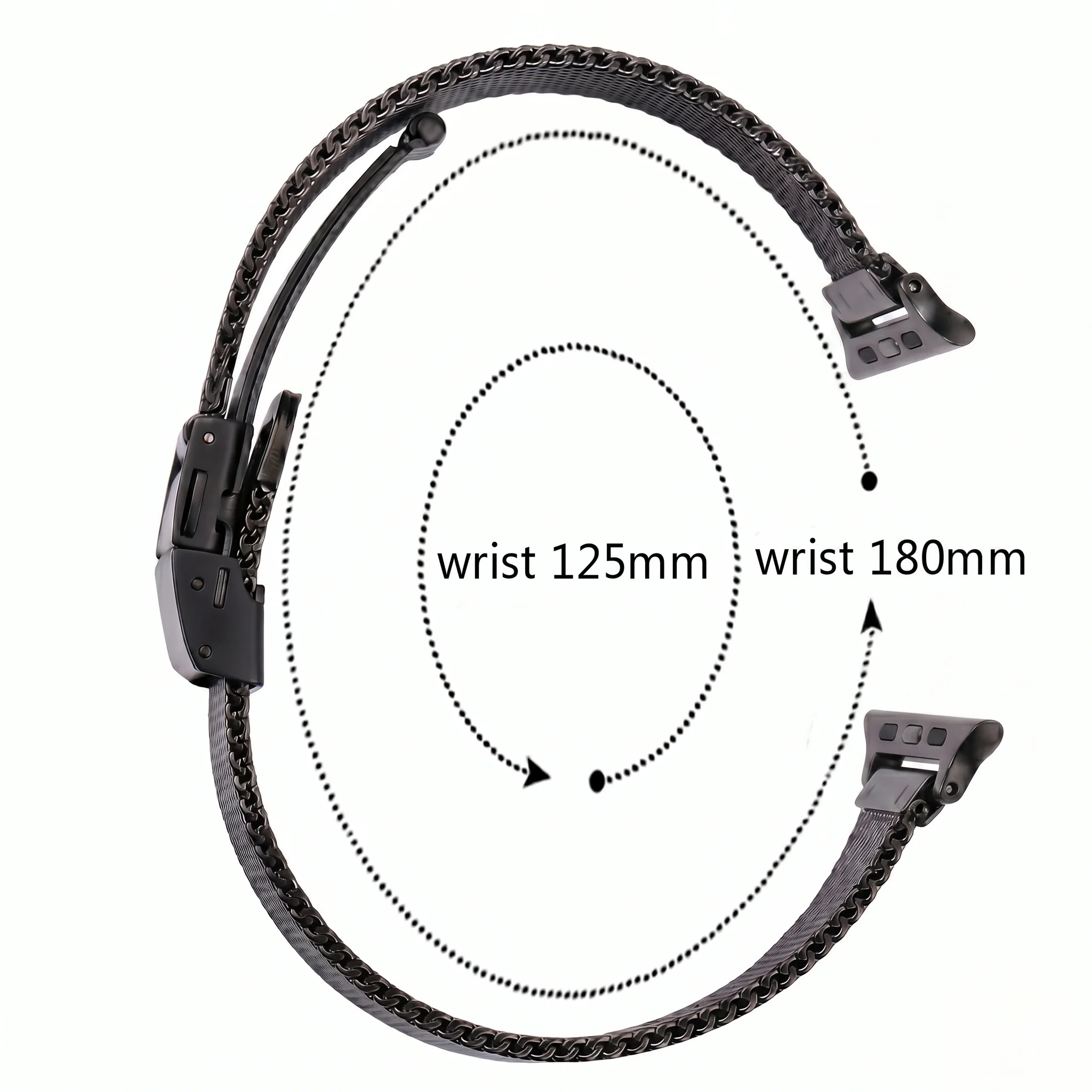 Elegant Mesh Milanese Loop Bracelet for Smartwatch in Silver Black