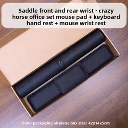 Enhanced Waterproof PU Desk Mat Set - Large Non - slip Surface with Mouse Pad & Wrist Guard - 40X80CM (Black - set)