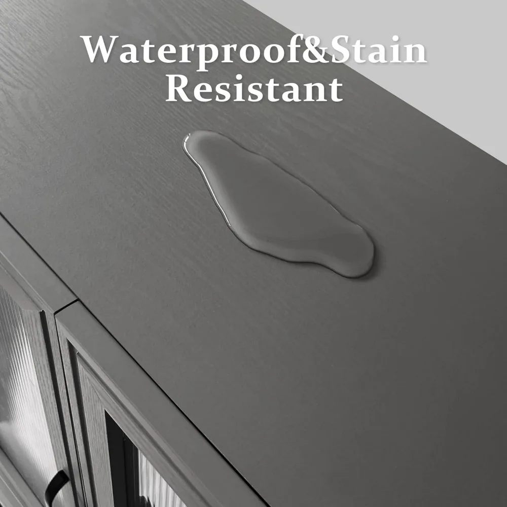 71" Laundry Room Wall Cabinet Set with Acrylic Glass Doors & Adjustable Shelf 4