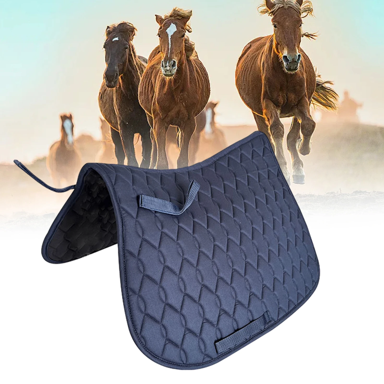 Horse Saddle Pad Non Slip Breathable Soft Sports Riding Thickened Sponge Lining Shock Absorbing Protective Portable Shock Pad
