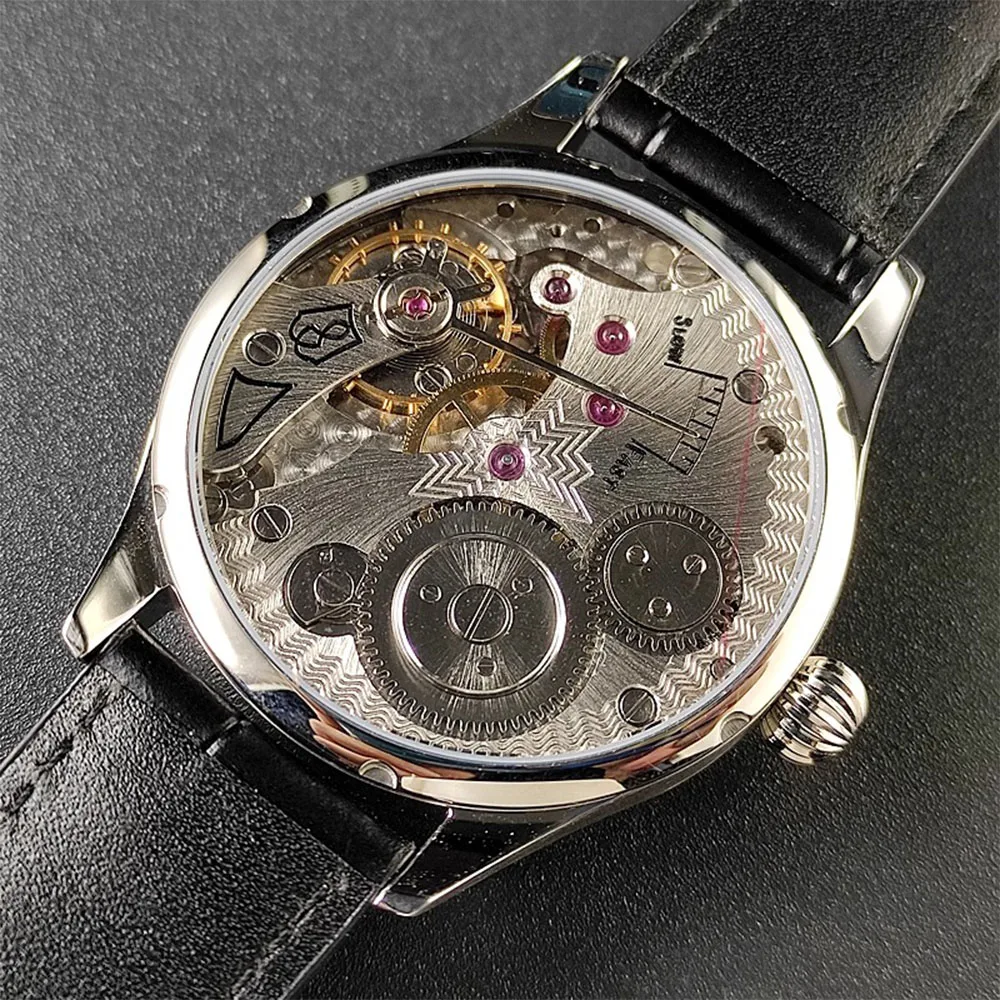 Mens Manual Mechanical Watch Roasted Blue Pin Seagull ST3621 Vintage Business Waterproof Genuine Leather Watch