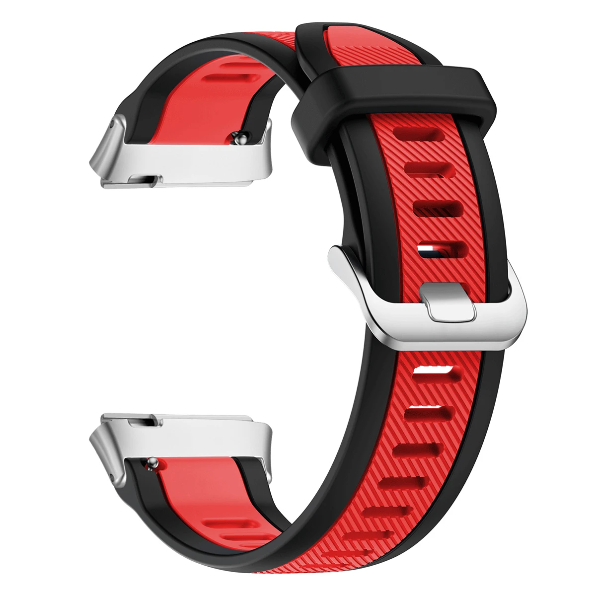 Two-Tone Silicone Sport Strap for Smartwatch - Adjustable Bracelet