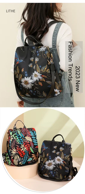 Zaino Donna In Tela Antifurto - Borse A Spalla Grande Capacit&agrave;, Grigio