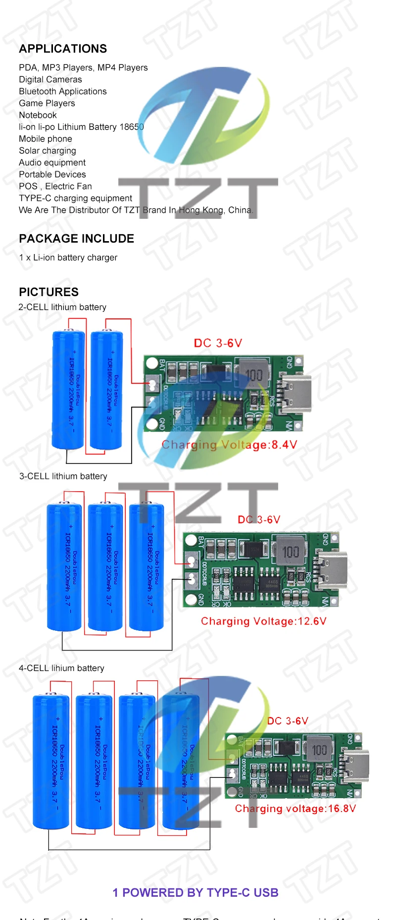 Mehrzellen 2S 3S 4S Typ-C bis 8,4 V 12,6 V 16,8 V Step-Up Boost LiPo Polymer Li-Ion Ladegerät 7,4 V 11,1 V 14,8 V 18650 Lithium-Batterie – Detail 7