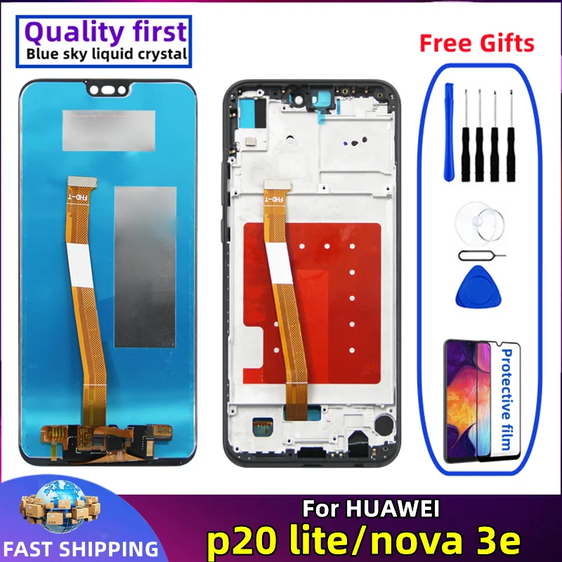 

For Huawei P20 Lite Nova 3E LCD ANE-LX1 Original With frame Mobile Phone Display Touch Screen Digitizer Assembly Replacement