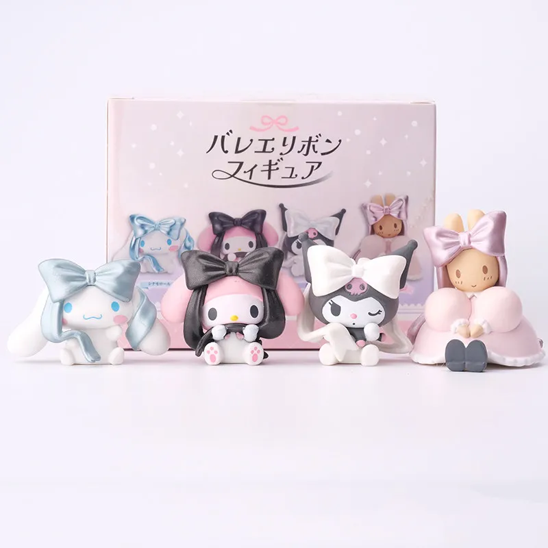 Echte Sanrio Cinnamoroll My Melody Kuromi Marroncream Kawaii Bow Ballet Serie Blind Box Geburtstagsgeschenk Trendiges Spielzeug für Mädchen