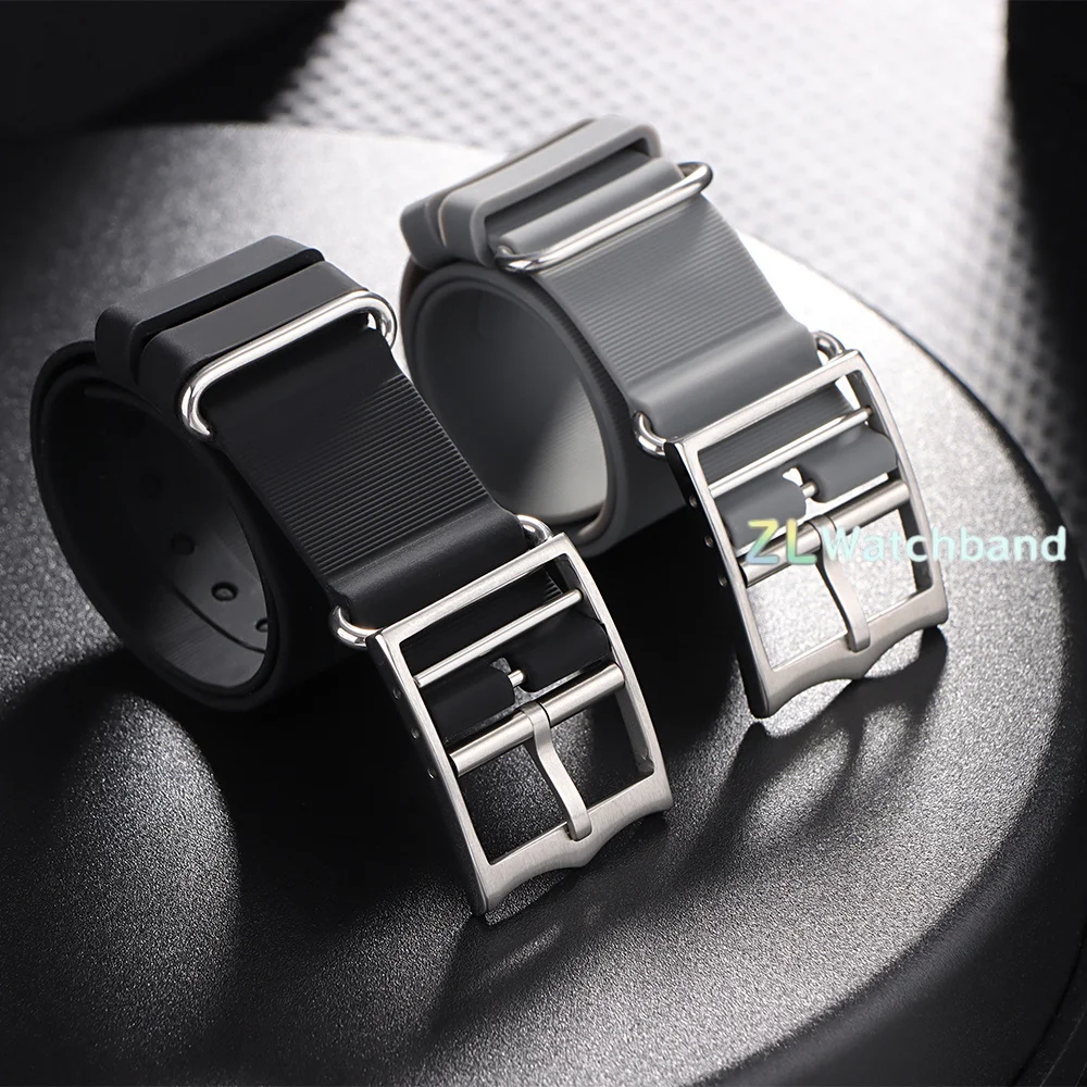 Universal Soft Rubber Waterproof Watch Strap - One Piece Silicone Replacement Bracelet