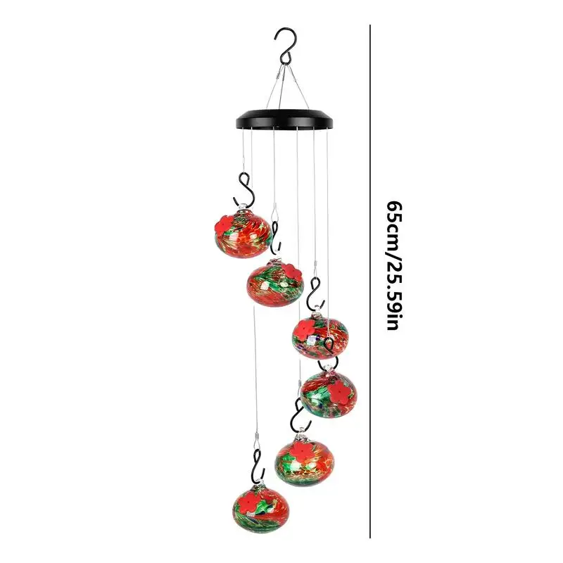 Anti-fade Hummingbird Feeders Bird Feeder With Wind Chimes Leak-Proof Bird Feeder Garden Decor Feeding Tool Food Container