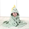 Newborn Baby Bath Towel Cartoon Baby Swaddle Kids Bathrobe Fleece Blanket Warm Sleeping Swaddle Wrap for New Born Boys Girls 1