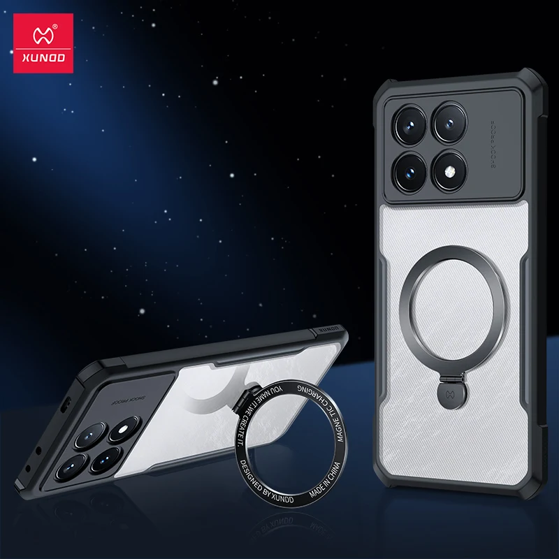 

Чехлы для телефонов Xundd для Poco F6/Poco F6 Pro магнитный держатель для Xiaomi Poco F6 Pro, защитный чехол с магнитным кольцом-подставкой