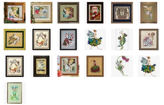 MD 8 Stile Kreuzstich-Sets Fee Aida-Stoff 18ct 14ct 11ct 22CT 25CT Stickerei Baumwollfaden Stickerei-Sets DIY Handarbeitsset