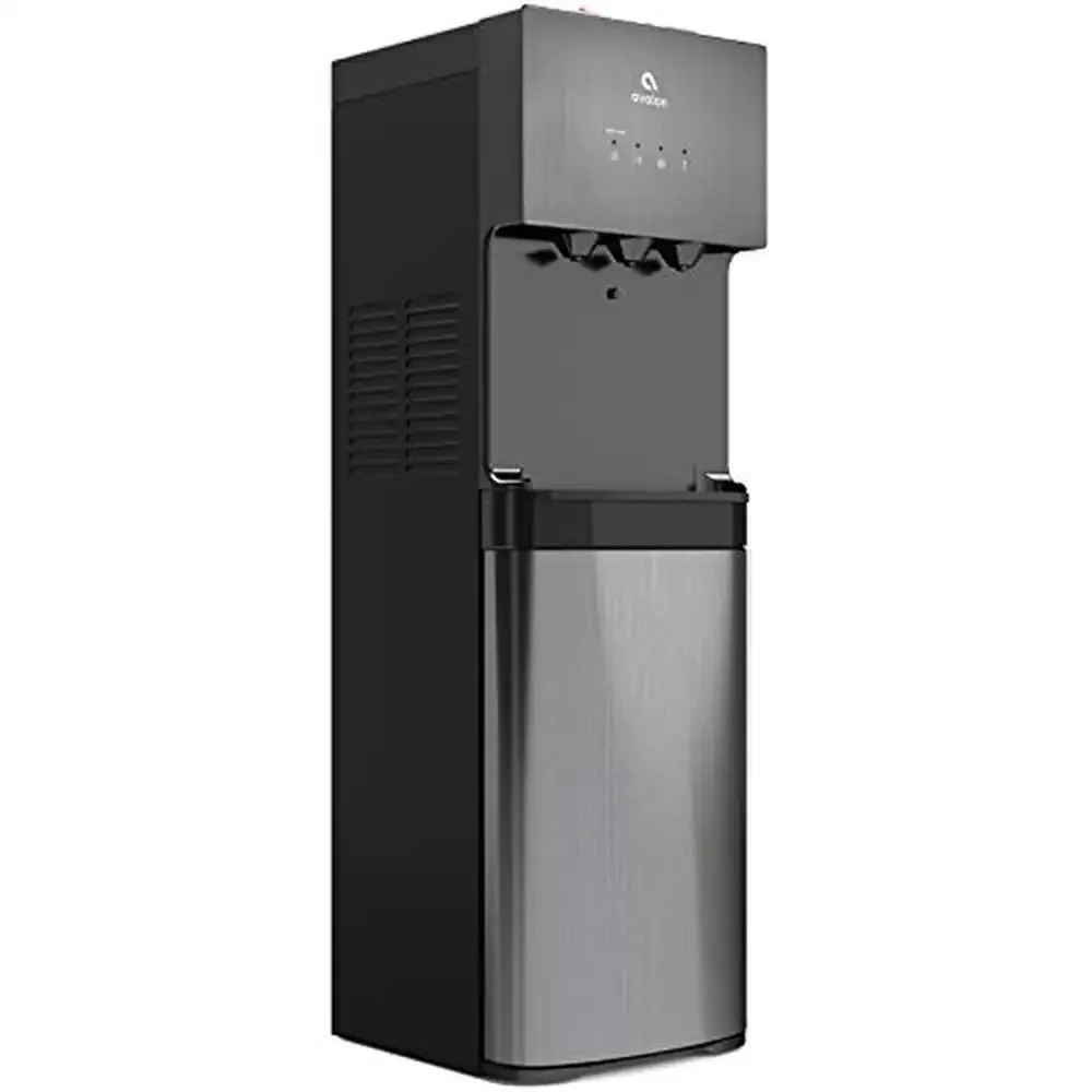 Bottleless Water Cooler Dispenser NSF Certified Filters Self Cleaning Black Stainless Steel Three Temperatures Dual Filtration 3