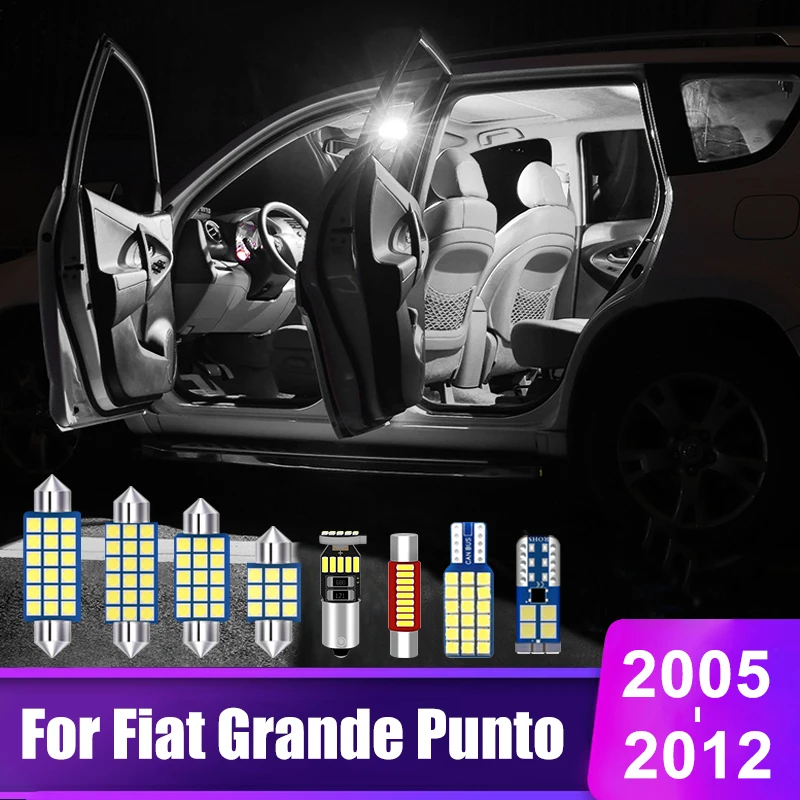 

For Fiat Grande Punto 2005 2006 2007 2008 2009 2010 2011 2012 13pcs Car LED Bulbs Interior Dome Lamp Trunk Lights Accessories