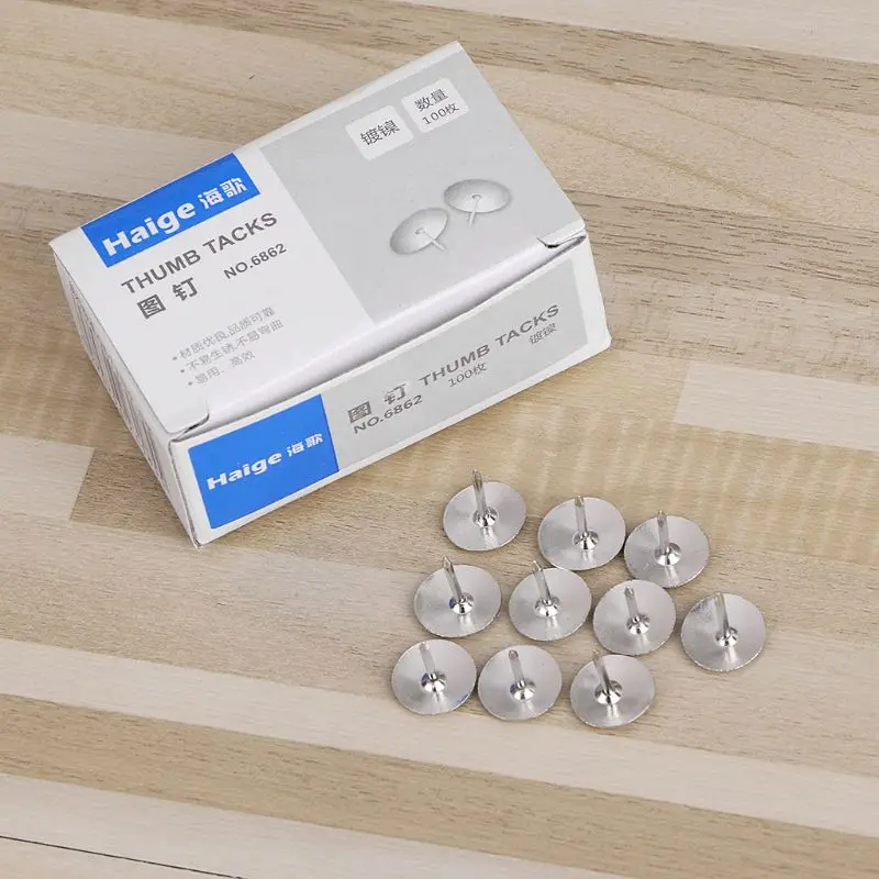 

80 Pcs Flat Thumb Tacks Silver Thumb Nails Round for Head for Sharp Steel Point Push Pins for Photo Map Bulletin Board C