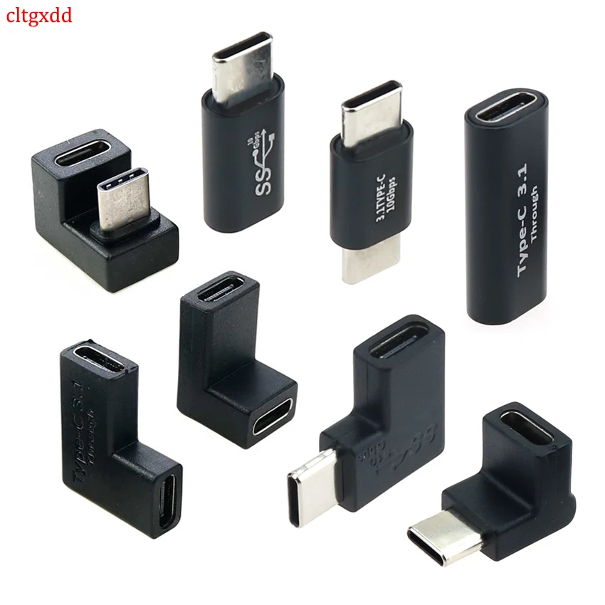 Cltgxdd ยู-รูปมุม90องศา3.1 USB 10Gbps Type C ตัวผู้ไปยังตัวเมีย OTG Converter Coupler USB Type C Coupler 1