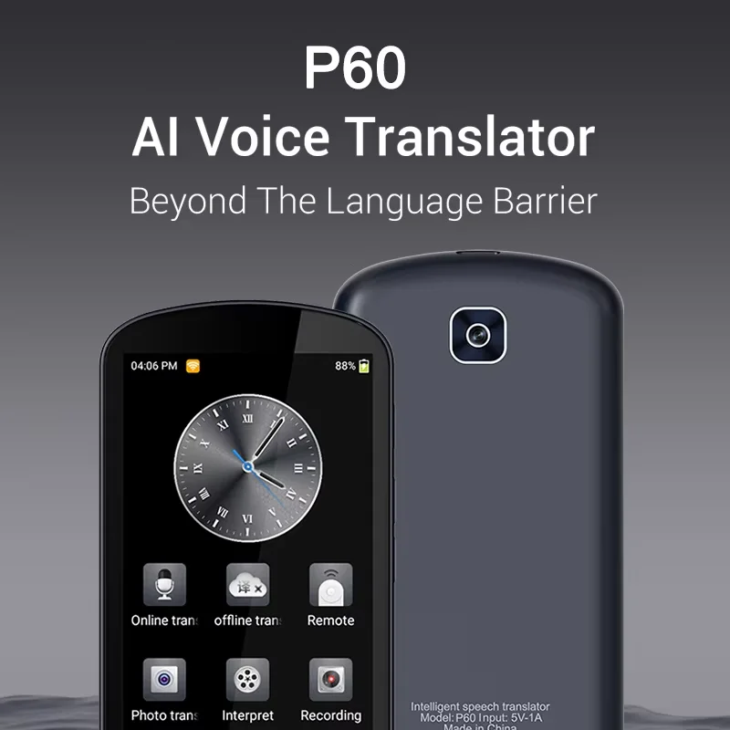 P60 Portable Audio Translator 138 Language Smart Translating Offline Real Time Smart Voice AI Voice Photo Translating Device