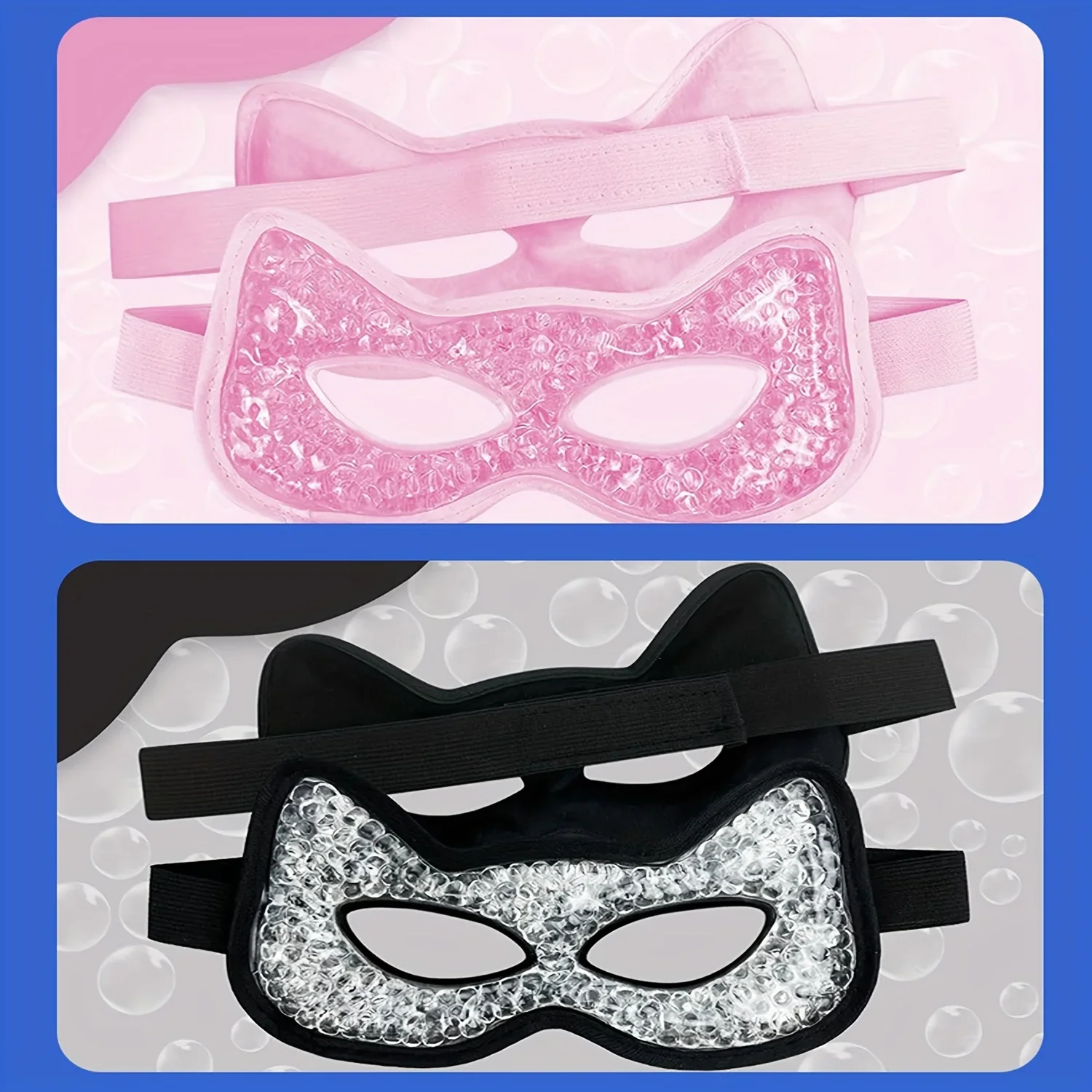 Gel Eye Mask with Eye Holes Reusable Hot Cold Therapy for Puffiness Dark Circles/Eye Bags Dry Eyes Stress Relief Cold Eye Mask