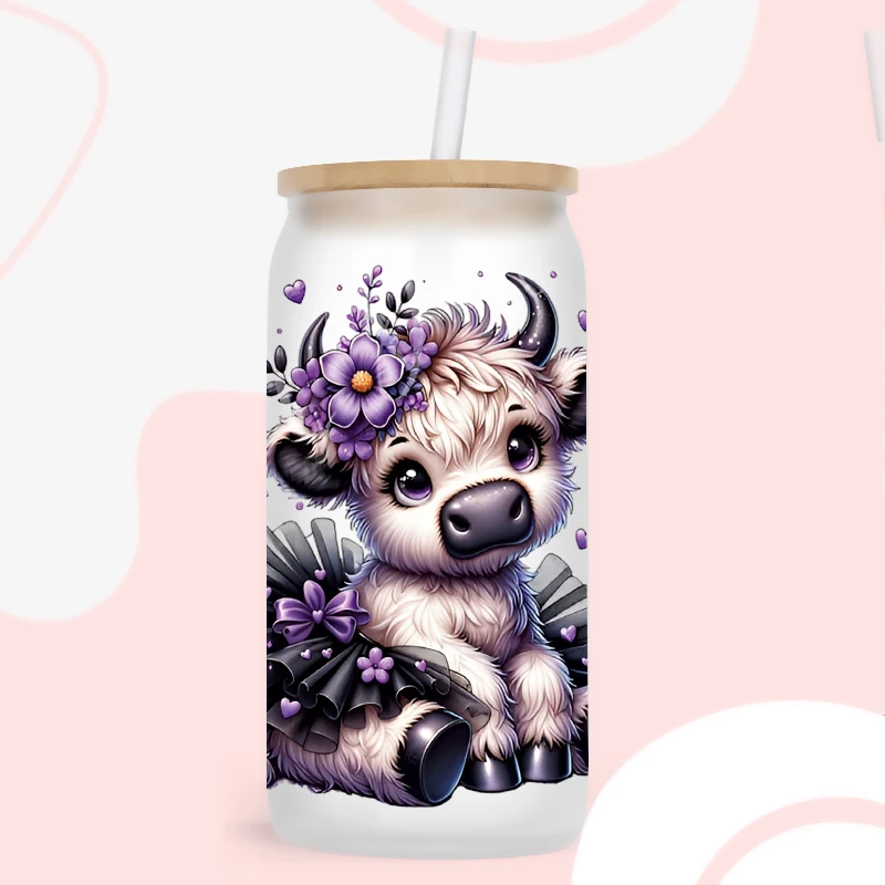 UV DTF Transfer Sticker Animal Dog for 16oz Libbey Glasses Wraps Bottles Cup Can DIY Waterproof Decals