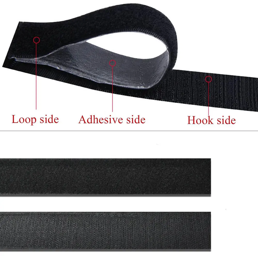 Hook and Loop Tape Each Roll Heavy Duty Adhesive Industrial Strength Hook Loop Strip Mounting Tapes Indoor and Outdoor Black
