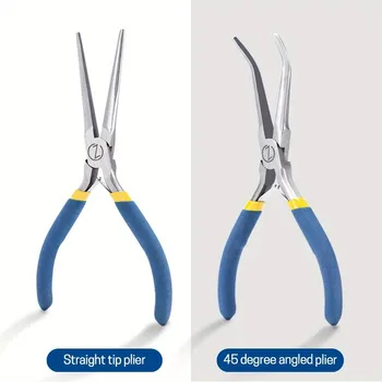 2pcs 6" Mini Needle Nose Pliers with Comfort Grip Handles, 2PCS Long Nose Pliers Set for Handmade Craft