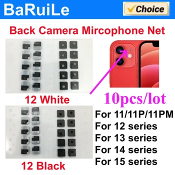 10pcs Flash Anti Dust Mesh For iPhone 11 12 Pro Max 13 Mini 14 15 Plus Inner Near Big Rear Camera Cover Back Microphone Net 1