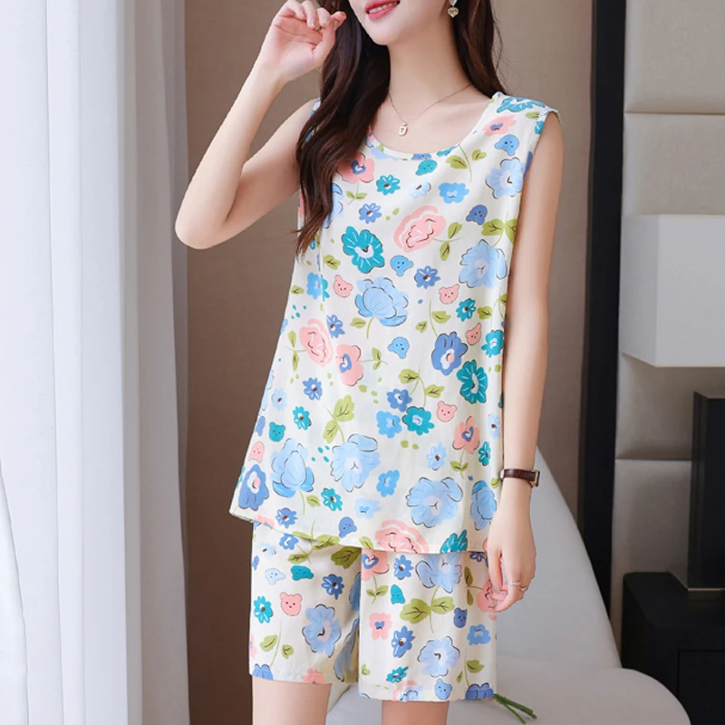 

Женские повседневные комплекты из 2 предметов, элегантные свободные шорты с принтом, летняя одежда, 2024