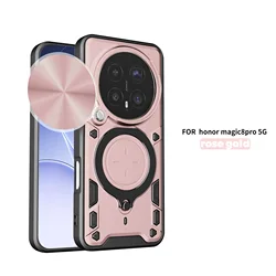 Custodia per telefono Heavy Duty Rugged Armor con supporto magnetico e copertura protettiva per fotocamera a scorrimento