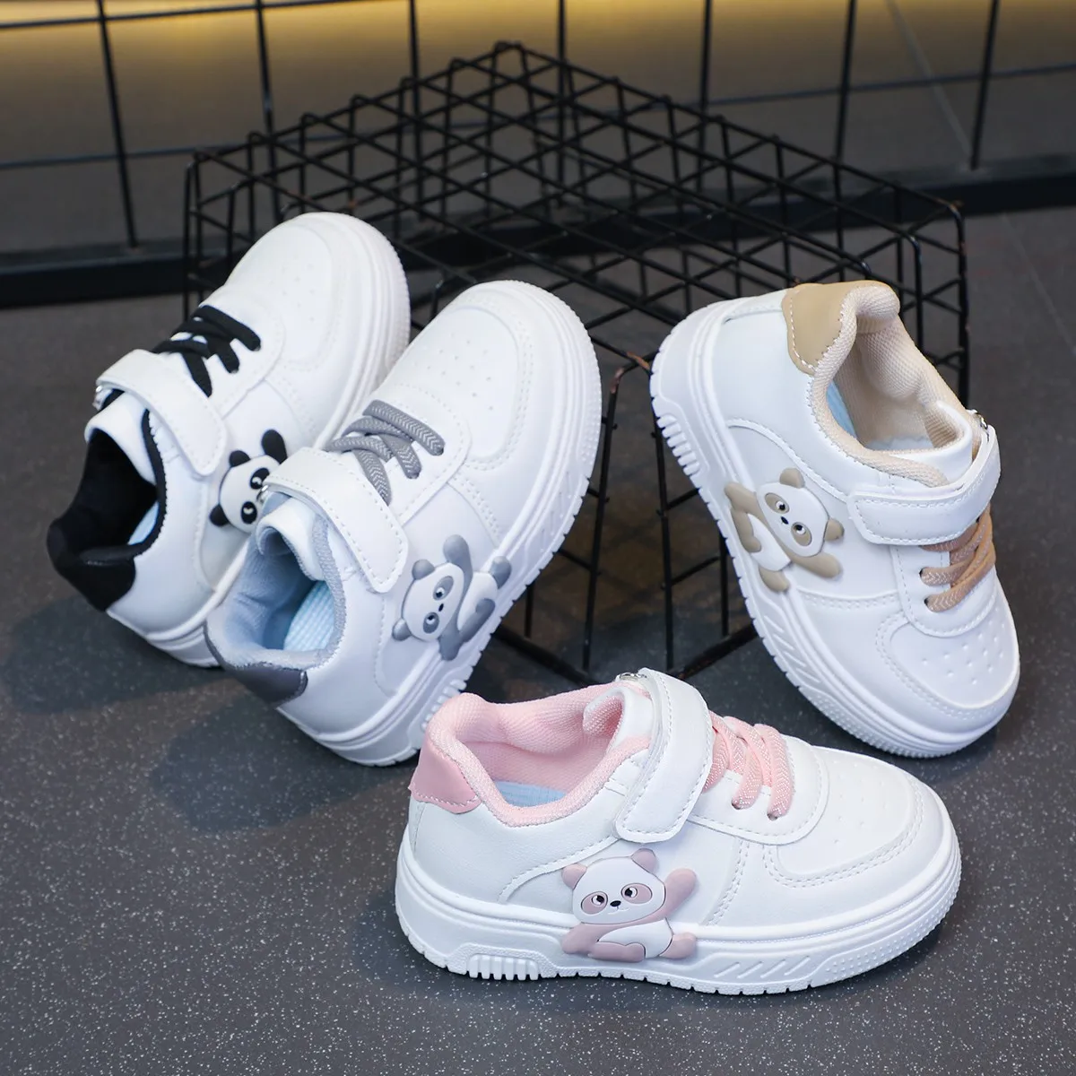 Children's Sneakers Panda Baby Boys Girls Non-slip Casual Shoes Soft Sole Toddler Walking Shoes Student Board Kids Outdoor