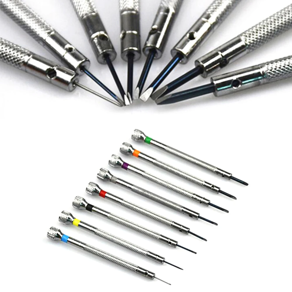 

Watch Accessories 13Pcs/Set Metal Screwdrivers Set 0.6-2.0mm Slotted Cross Screwdriver Kit Professional Watch Repair Parts Tools