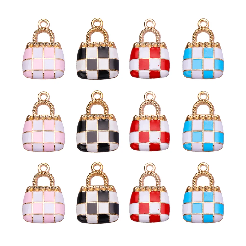 

10pcs 13*21mm Bags Enamel Pendants Fashion Party Accessories Bracelets Earrings Necklaces Charms For Jewelry Making DIY Crafts