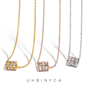 Stainless Steel Cylinder Pendant Necklace for Women