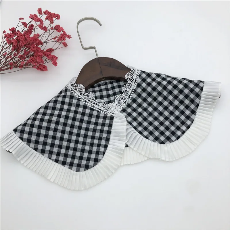 

Sweet Dolls Plaid Fake Collar for Women Shirt Necklace Choker Detachable Half Shirt Collars Dress Decorative Nep Kraagie