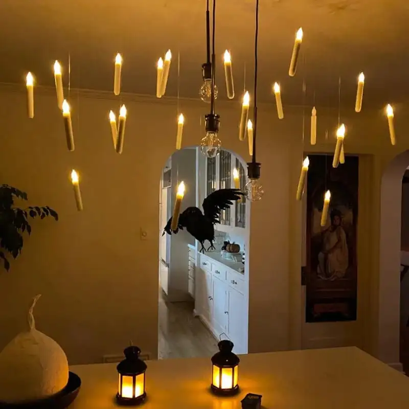 24 Candele Galleggianti LED Con Bacchetta Magica E Telecomando - Luci Tremolanti Per Halloween, Natale E Feste A Tema - 4