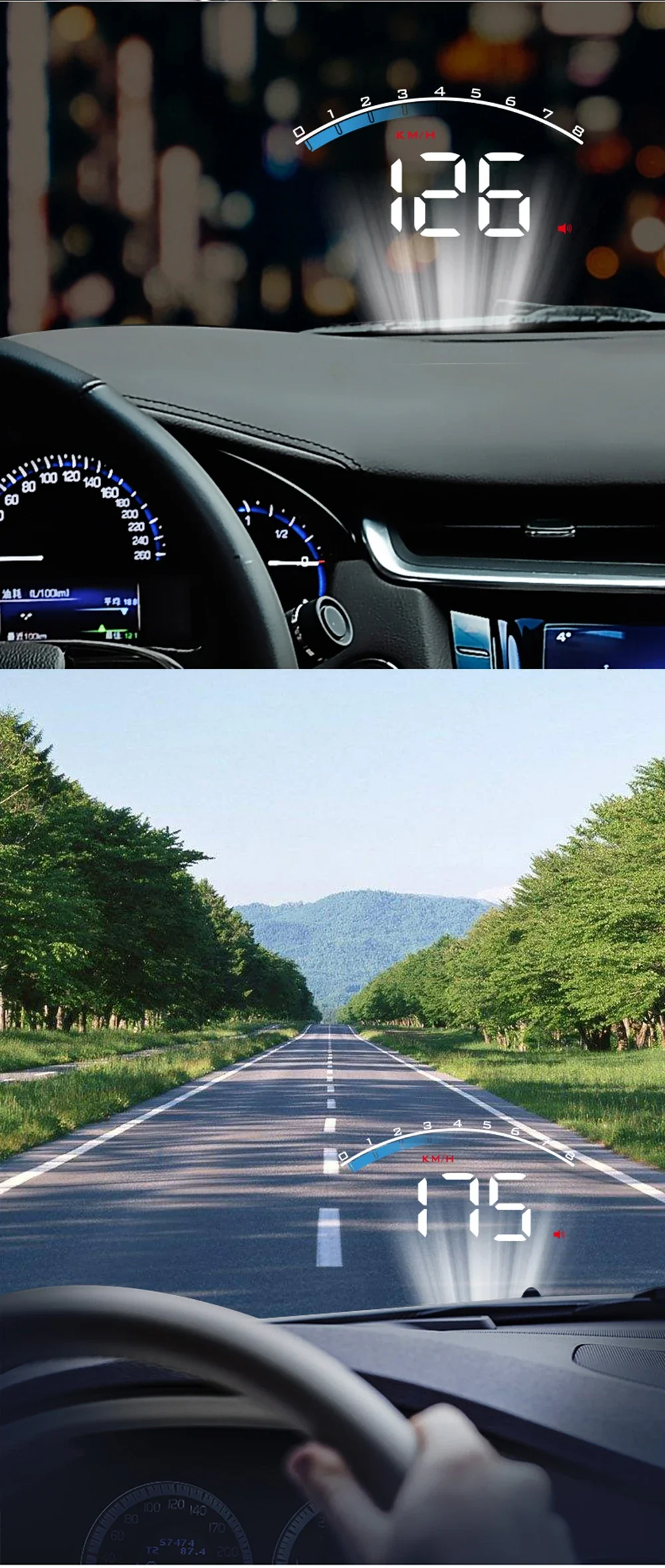 HUD M6S Head up Display Digital Car Speedometer GPS Projector Windshield On-boar