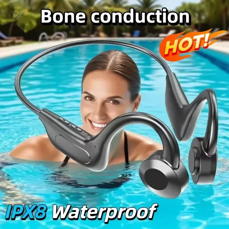 Knochenschall Bluetooth Kopfhörer Wasserdicht Kabellos Sport_voghion.com