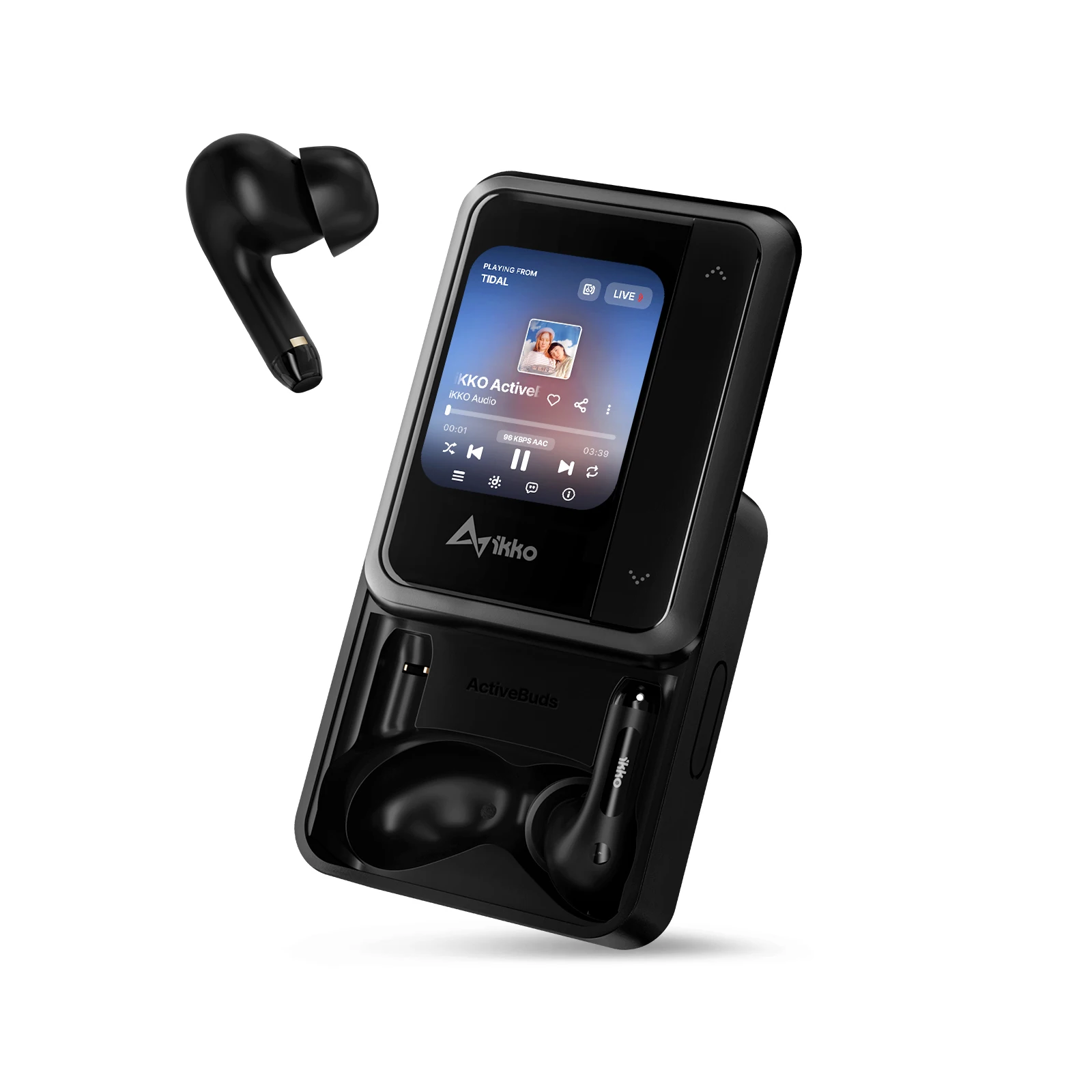 Ikko ワイヤレスイヤフォン ブラック Ikko-スマートシステムとタッチスクリーンを備えたワイヤレス