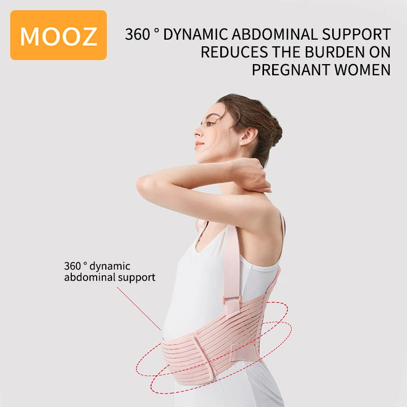 

MOOZ Pregnant Women Support Belly Band Back Clothes Belt Adjustable Waist Care Maternity Abdomen Brace Protector Pregnancy