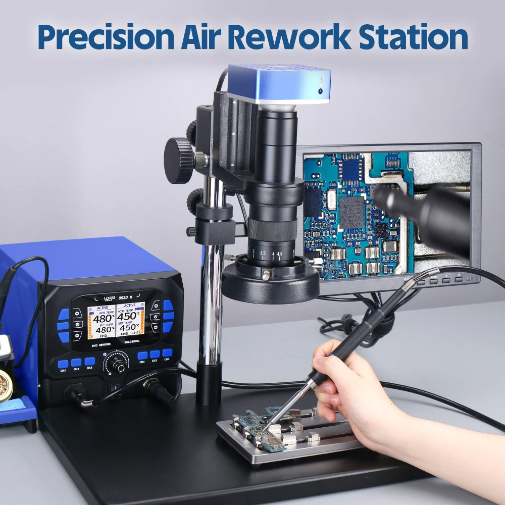 2-in-1 Precision Soldering Station With Micro Hot Air Gun Soldering Iron C210 Fast Heating in 2S 24Months Warranty soldering station