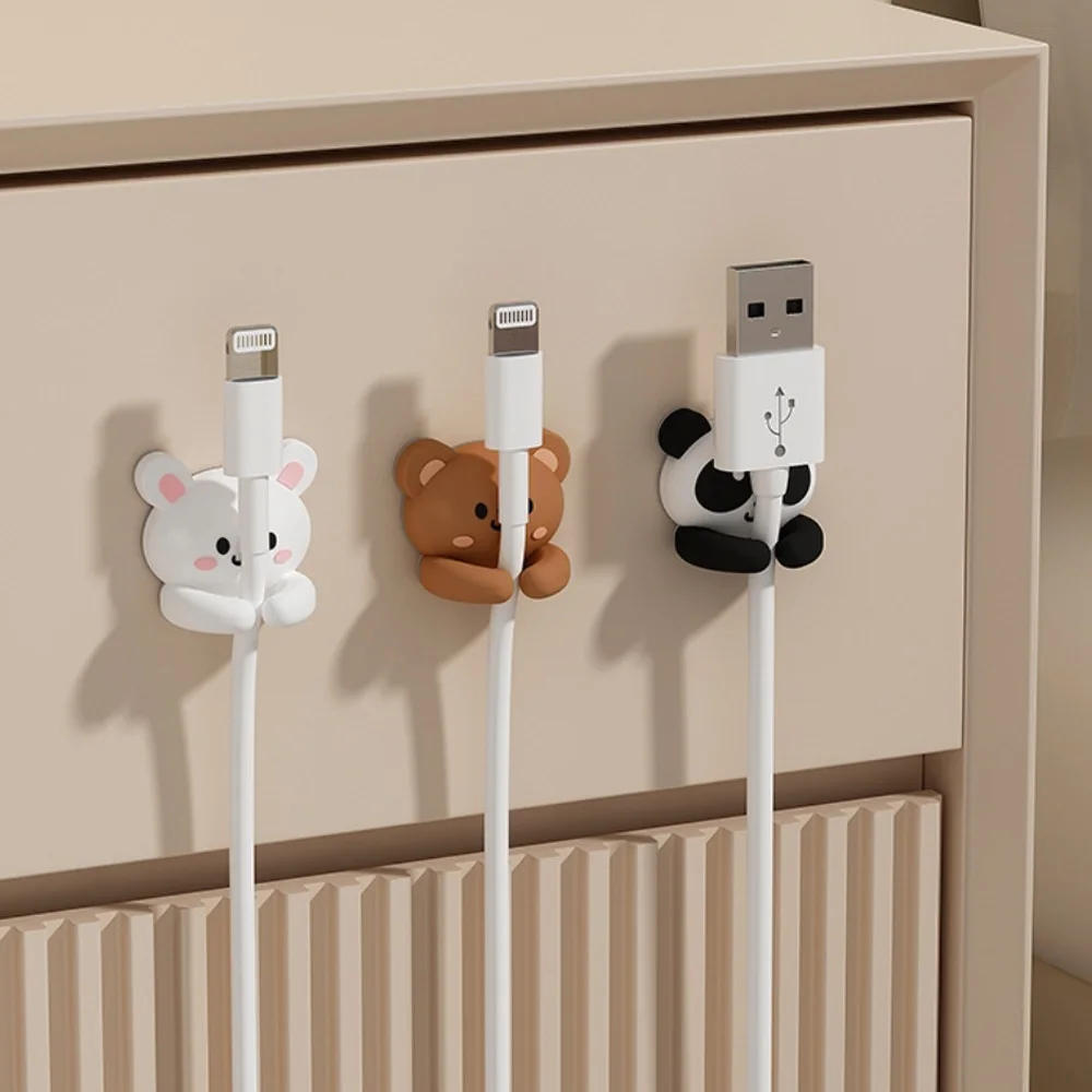 WORTHBUY Desktop Cute Cable Organizers Holder Clips Desk Tidy Organiser Self Adhesive Cable Management Office Wire Cord Holder 5