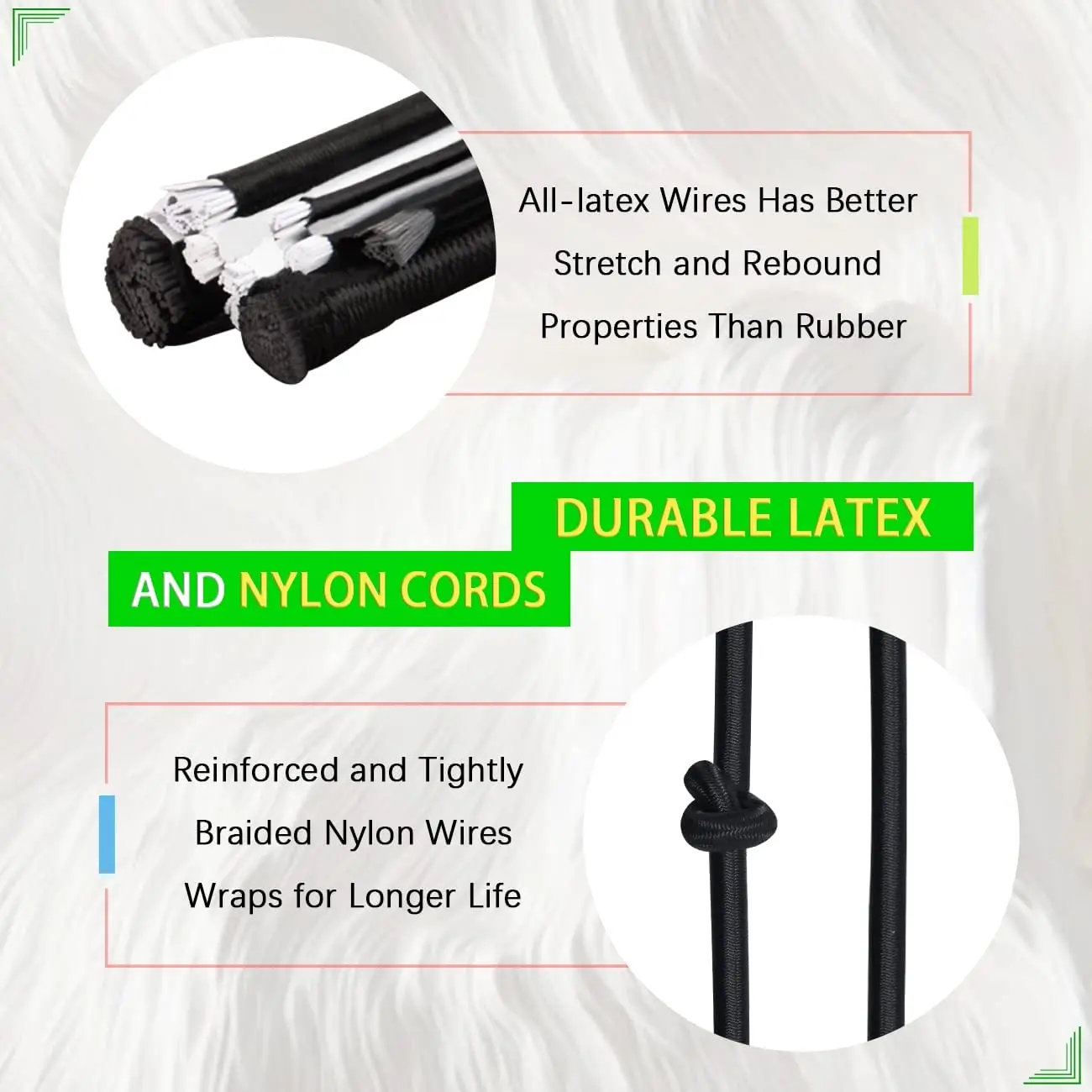 Direct Bungee Cords With Carabiner Hooks Heavy Duty Latex Bungee Straps Strong Elastic Rope for Outdoor Camping Cargo