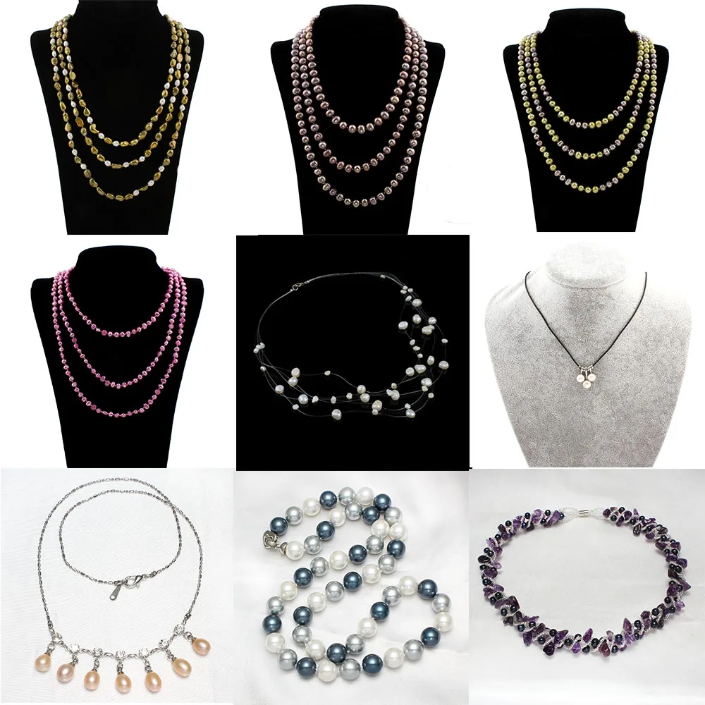 Invisible Chain Necklace Choker Bib Women Colar Natural Freshwater Pearl Transparent Fishing Line Statement Collier Femme Gift Metal Choker Necklace Beaded Necklace