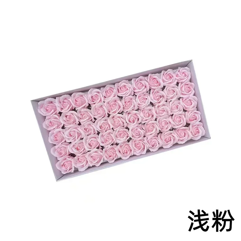 thumbnail image 1 of Venta al por mayor de fábrica, 50 unidades de cabezas de rosas de jabón, caja de regalo con aroma floral, ramo de flores de jabón decorativo artificial para fiesta de boda, 1 of 5