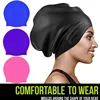 Silicone Swimming Cap for Long Hair Braid Summer Men Women Waterproof Swim Cap Ear Protection Diving Hat African Over Size Huge 1