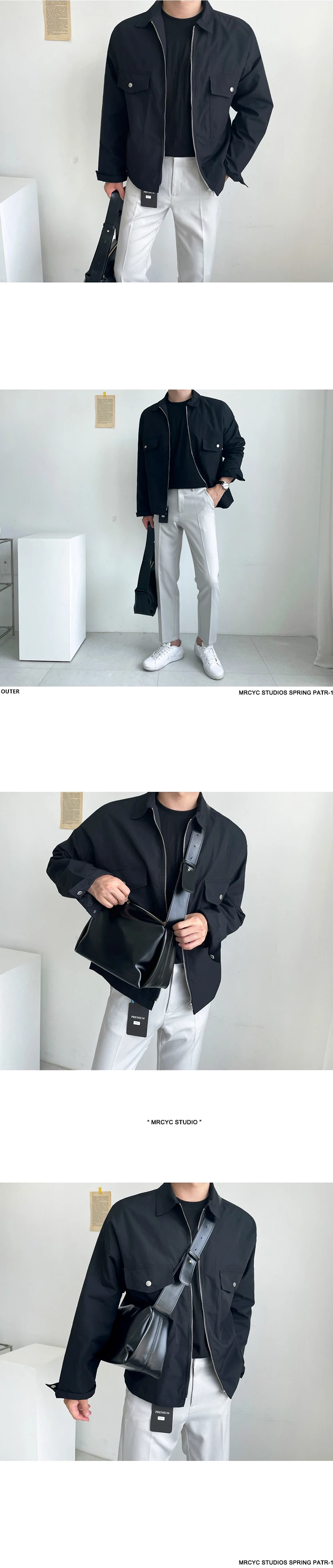Description Picture 4 of itemSYUHGFA Solid Color Coat Men's 2024 Spring Summer Loose Turn-down Collar Coat Korean Style Trend Male Jacket Casual Tops